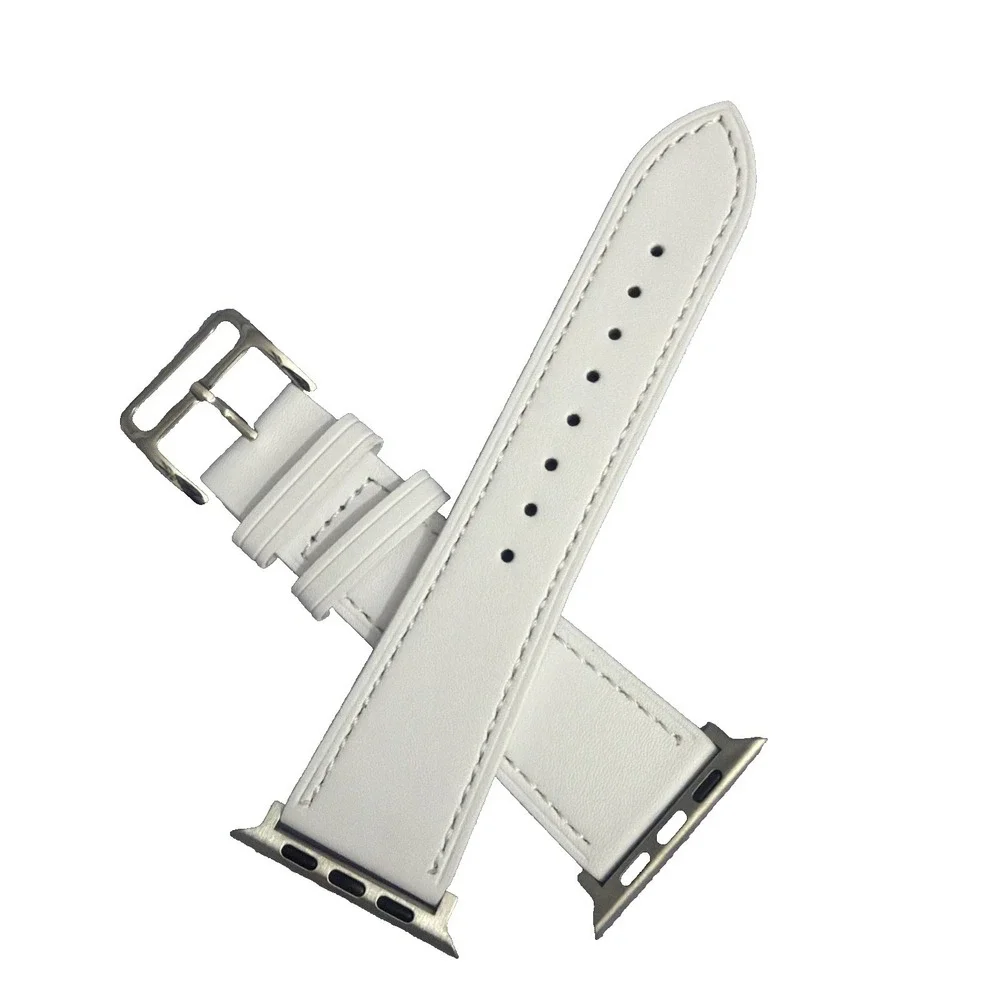 Strap Band WhiteUnisex's Leather replacement Band Series 10 iPhone Size 42/45 NW